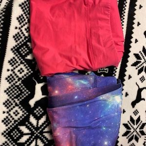 two pairs of leggings